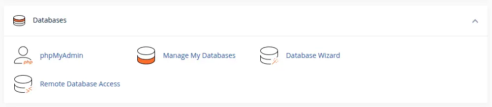 cpanel tools database management