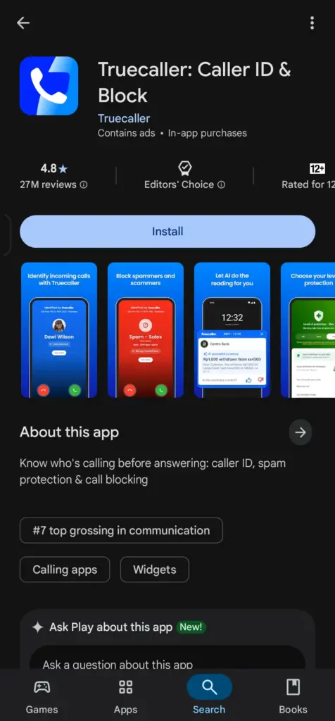 truecaller playstore