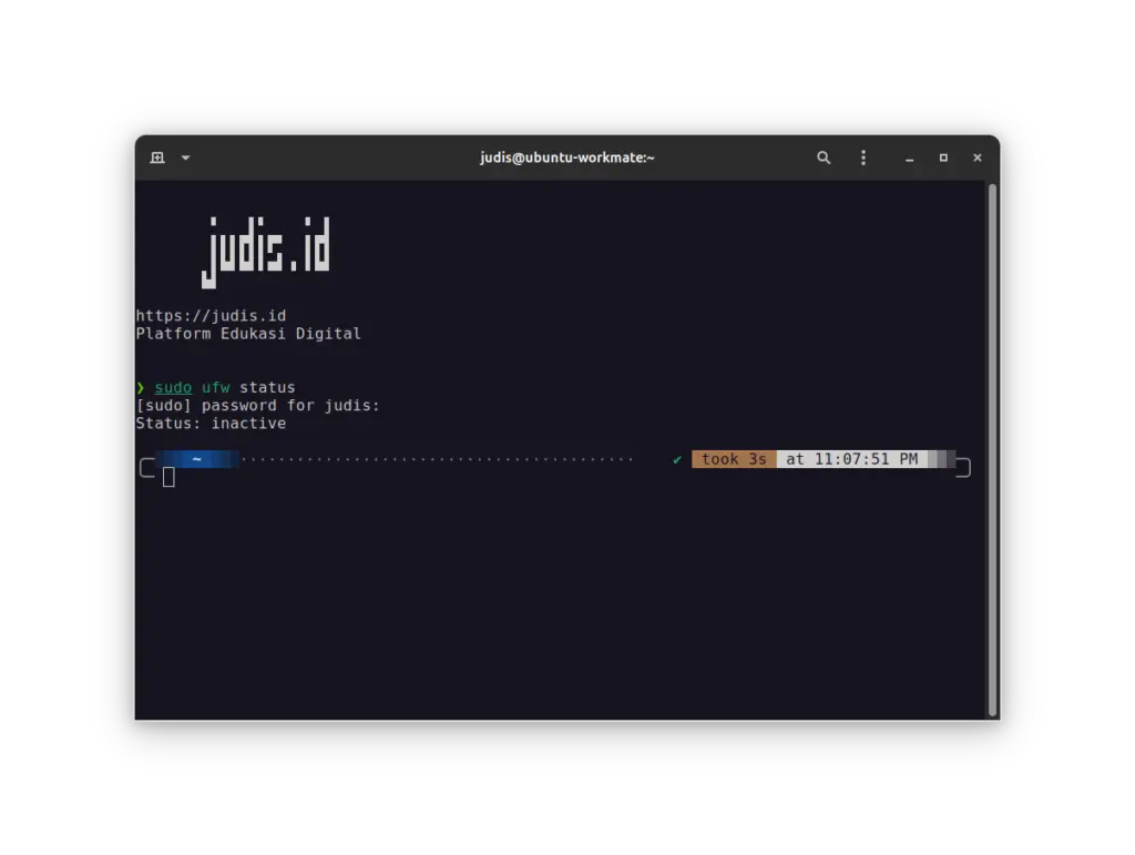 cara setting firewall linux ubuntu firewall status